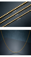 AU750 solide 18K or blanc or Rose or goutte d'eau facettes Laser perle ronde collier de perles pour femmes bijoux