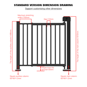 La barrière de sécurité extérieure d'Assemblée facile de HCW lambrisse les tourniquets soudés enduits par poudre de porte de <span class=keywords><strong>jardin</strong></span> en métal - Product Image 2