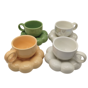 Tasses de restaurant personnalisées avec logo imprimé, design moderne, pour café, thé, cappuccino, yaourt, soucoupes, tasses vierges pour sublimation - Product Image 1