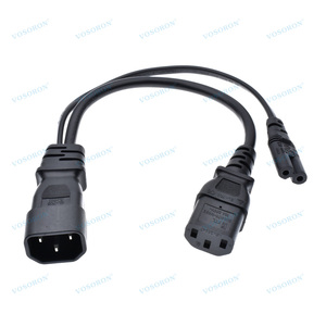 C14 Để C13 + C7 Y Splitter Cắm Điện Dây, Duy Nhất Iec 320 C14 Nam Để C13 + C7 Nữ Splitter Adapter Cáp Dây - Product Image 4