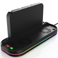Ventilateur de refroidissement de base pour console YZC-529 pour Switch 2, station de charge multifonctionnelle avec support de carte RGB