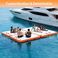 Plateforme de quai gonflable en PVC sur mesure pour usage marin et île flottante pour piscine, pour 5 à 10 passagers, idéale pour hôtels et complexes hôteliers.
