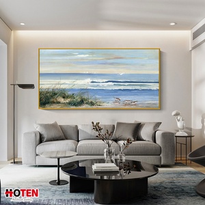 Grande <span class=keywords><strong>peinture</strong></span> à l'huile moderne et simple sur toile, peinte à la main, ciel bleu et <span class=keywords><strong>oiseaux</strong></span> marins, pour décoration murale <span class=keywords><strong>de</strong></span> salon - Product Image 3