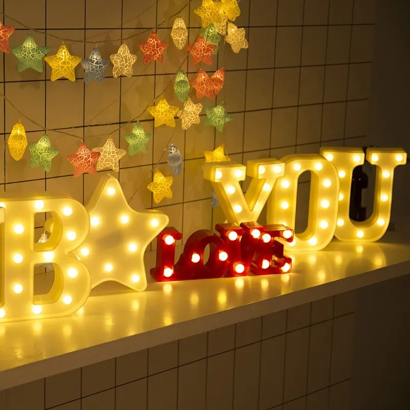 Lights Decoration Alphabet Led Letter Lights For Wedding Birthday Party Christmas Marry Me Proposal Lamp