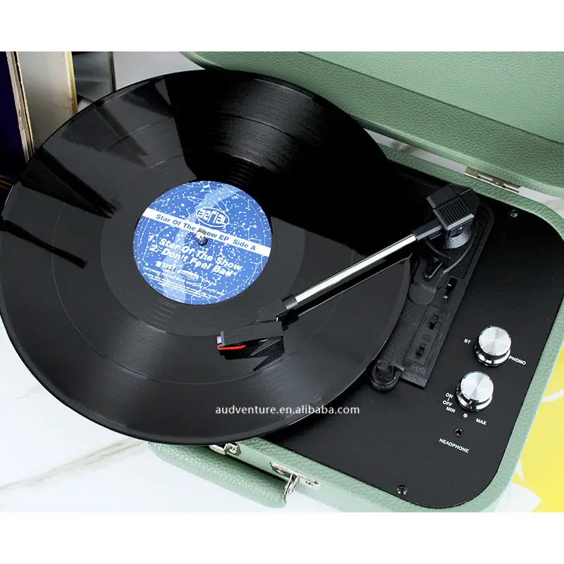 Best sale high quality record turntable player BT   AUX Input Vinyl record player with stereo speaker other home audio