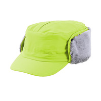 Gorro de Invierno Impermeable de Nailon con Forro de Piel Sintética, Orejeras Cortas, Cálido, Color Gris Niebla, Gorro de Caza para Hombres y Mujeres, Gorro de Esquí para Exteriores