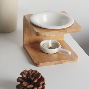 Trang trí hollowing hoa tre khung gỗ gốm tinh dầu Burner khuếch tán trà ánh sáng chủ hương liệu dầu ấm hơn - Product Image 4