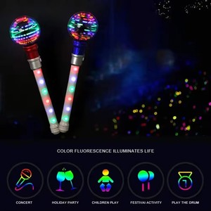 Geburtstag Glow Party 14 Zoll LED Leuchten Magic Ball Spielzeug Zauberstab Blinkender Zauberstab Spielzeug Leuchten Princess <span class=keywords><strong>Wand</strong></span> Rotierende sensorische Spielzeug Geschenke - Product Image 3