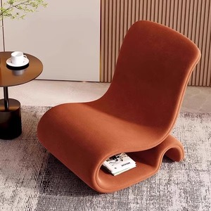 Sillón Individual Estilo Italiano, Moderno y Minimalista, para Sala de Estar, Forma Única, Tapicería de Terciopelo, Sillón de Diseño - Product Image 5