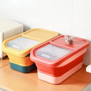 Hot Selling Foldable Food Storage Drum Collapsible Cats Dogs Pet Food Container Pet Food Storage Container