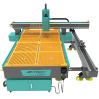 Routeur à bois UTECH CNC 1325 à 4 axes contrôlé par PLC, à broche unique, pour la sculpture 3D de sculptures en mousse et de colonnes romaines