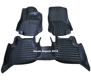 Alfombrillas de Coche de Doble Capa para <span class=keywords><strong>Audi</strong></span> <span class=keywords><strong>Q5</strong></span>/Q7/SQ5 (Volante a la Derecha) |   Base de Cuero 5D + Alfombra Desmontable, Juego Ecológico Resistente para Todo Clima - Product Image 4