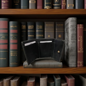 Vintage Slim Real Leather RFID ID Card Holder Mini Multi-Function Genuine Leather Wallet Open Closure Thread Short for Men - Product Image 6