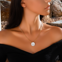 Collier classique en acier inoxydable durable, plaqué or, chaîne à maillons, pierres précieuses transparentes, pour femmes, bijoux de fête, bijoux tendance