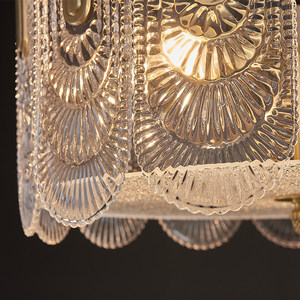 Chandelier Round Gold LED E27 Single Head D600 H230 Light Luxury Modern Study Lamp - Product Image 4
