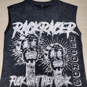 Camiseta <span class=keywords><strong>sin</strong></span> Mangas para Hombre, Estilo Vintage, Lavado Ácido, Desgastada, Personalizada - Product Image 4