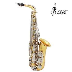<span class=keywords><strong>SLADE</strong></span> Eb Saxophone <span class=keywords><strong>Alto</strong></span> Or Argent E Plat Tonalité Saxophone Corps En Laiton Sculpté Blanc Shell Bouton <span class=keywords><strong>Sax</strong></span> avec Étui Sangle Gants - Product Image 3