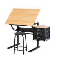 Bureau d'étude multifonctionnel pour l'artisanat d'art Table à dessin avec tabouret