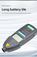 Tachometer Digital Laser Fotoelektrik Non-kontak Pengukur Kecepatan Motor Pengukur Kecepatan Rotasi Tipe Rol Mekanis DT2234C