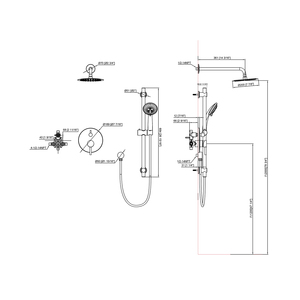 8-Zoll-Regenduschsystem Bad armatur Set Wand montage 2-Funktionen-Duschsysteme mit Regen dusche und Handheld Spra - Product Image 3