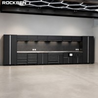 Armoire à outils en métal robuste ROCKBEN, armoire d'atelier, système de rangement de garage, établi, coffre à outils en acier industriel avec tiroirs