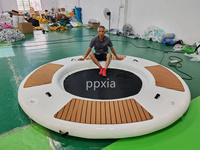 EVA antidérapant pvc rond gonflable radeau eau flottant dock plate-forme piscine avec hamac