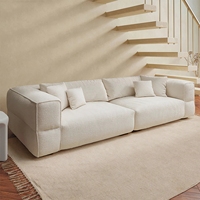 Meistverkauftes Nordisches Italienisches Design-Möbelstück Hochwertiges Weißes Wollstoff 3-Sitzer Wohnzimmer-Sofa