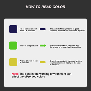 Kit de cuidado del vehículo de 250ML, <span class=keywords><strong>junta</strong></span> de cabeza de cámara de combustión, probador de fugas, herramienta de diagnóstico de cambio de Color líquido, 52x52x180mm para coches - Product Image 5