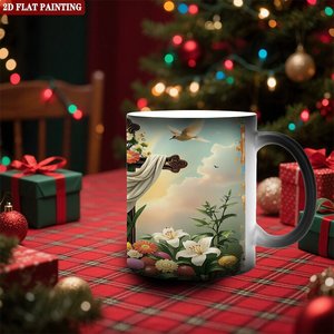 Taza Simple de Cerámica Negra de 11 oz, Resistente al Calor, para Café o Té, Estilo DIY - Product Image 2