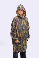 Veste de pluie imperméable et respirante en PVC réutilisable pour adultes, style militaire, imprimé intégral, pour la randonnée et le camping en plein air