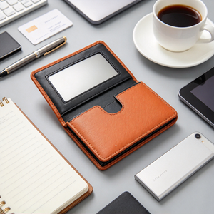 Cartera plegable de piel sintética de dos tonos para hombre, con espejo incorporado, múltiples ranuras para tarjetas, ventana para identificación, compartimento para efectivo, para viajes diarios - Product Image 2
