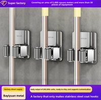 Support d'outils mural en acier inoxydable sans perçage avec crochets adhésifs, type crochet simple, multi-tailles, pour rangement de salle de bain