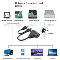 Cable Adaptador USB3.0 Tipo C a SATA de Cobre, USB C a Disco Duro con Puerto de Alimentación CC, Convertidor para SSD/HDD de 2.5/3.5 Pulgadas