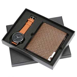 Conjunto de reloj y billetera de papel con embalaje exquisito para hombre, con movimiento de cuarzo y cierre de acero inoxidable, regalo para el día del padre, 2021 - Product Image 6