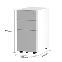 Armoire de classement mobile moderne à 3 tiroirs en acier, meuble de rangement de bureau en métal, tiroirs verrouillables, petite armoire de classement A4 pour la maison