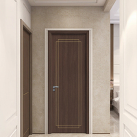 Porte de chambre Villa Hôtel Résidence Intérieur Intérieur Porte Simple Interne Avec Grille Portes à Bande d'Aluminium Pour Maisons