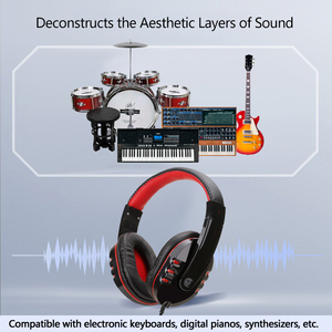 Casque Audio Filaire Professionnel pour Musique, Gaming, DJ, Studio, Enregistrement, Orgue Électronique, <span class=keywords><strong>Piano</strong></span>, Guitare et Table de Mixage - Product Image 3