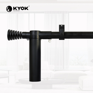 Ensemble de rideaux motorisés KYOK Black Motorized Roman Rod Luxury Modern Bluetooth Sensor - Product Image 1
