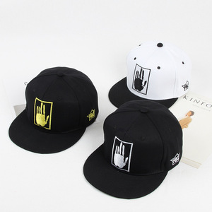 <b>Snapback</b> <b>Cap</b> Embroidered Hand Print Unisex Cotton Baseball Hat Outdoor Street Dance Hip Hop Flat Brim - Product Image 1