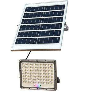 ไฟสปอร์ตไลท์พลังงานแสงอาทิตย์ ตัวเรือนอะลูมิเนียม ควบคุมด้วยรีโมท 100W DC 12V สำหรับภายนอกอาคาร กันน้ำ โซลูชั่นไฟส่องสว่าง LED - Product Image 3