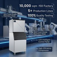 Machines à glace commerciales à haut rendement avec PLC et refroidissement par eau, capacité de 190 kg pour les hôtels