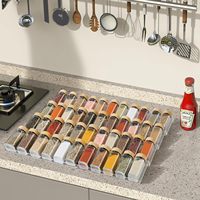 Étagère de rangement pour assaisonnements en acrylique, 4 pièces, empilable, avec tiroirs transparents, pour bouteilles d'épices