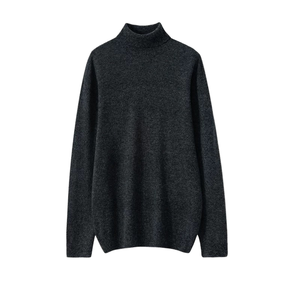 Suéter pesado personalizado para <span class=keywords><strong>hombre</strong></span>, moda de invierno 2025, suéter de punto de manga larga con Logo de <span class=keywords><strong>cuello</strong></span> <span class=keywords><strong>alto</strong></span> de Cachemira liso de buena calidad - Product Image 3