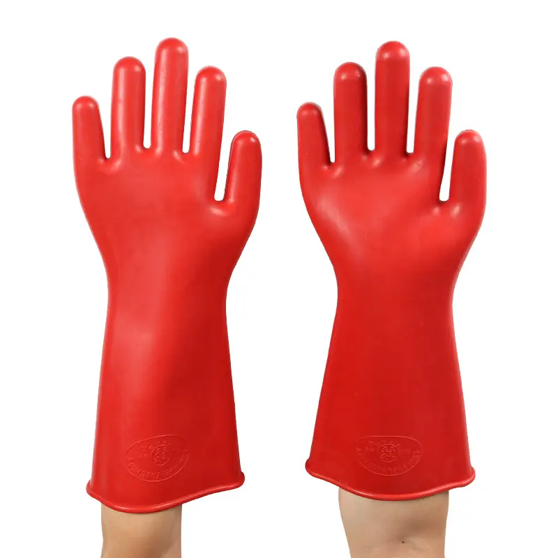 12kv isolierte Handschuhe Großhandel wasserdicht auslaufsicher dick langlebig Hochspannungs-Isolierungshandschuhe Schutzhandschuhe aus Gummi