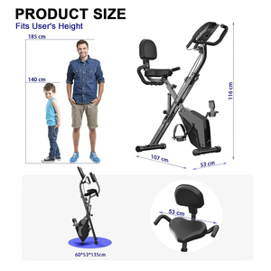 Vélo d'exercice <span class=keywords><strong>pliable</strong></span> à 8 niveaux de résistance en acier inoxydable cyclisme d'intérieur entraînement de fitness avec vélo de rotation de fréquence cardiaque - Product Image 6