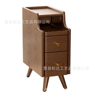 Mesita de noche minimalista nórdica, madera maciza, armario pequeño/estante de almacenamiento ultraestrecho, mini mesita de noche, extremadamente estrecha de 20 cm - Product Image 4