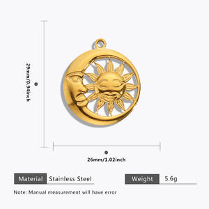 الفولاذ المقاوم للصدأ ديي صنع المجوهرات سحر ماء زهرة الشمس قلب للأطفال الأقراط قلادة الأزياء المعلقات سحر - Product Image 4