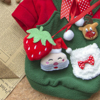 Vente en gros d'usine de sweat à capuche en velours épais mignon ensemble de Noël arc chat vêtements d'hiver pour animaux de compagnie