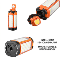 Lampe de camping LED rechargeable, pliable et télescopique, avec support magnétique et crochet pour lampe frontale, idéale pour les situations d'urgence en extérieur