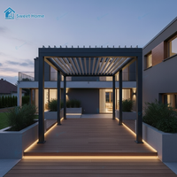 Système complet de pergola rétractable de luxe personnalisée Sweet Home Premium avec revêtement en poudre, installation facile pour jardin et balcon